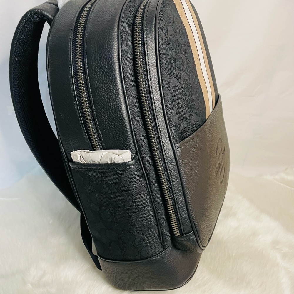NWT Thompson Backpack In Signature Jacquard with Varsity Stripe - Picture 7 of 14